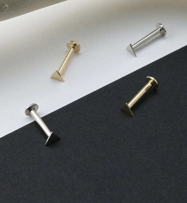 14kt White Gold Triangle Labret - Mrs Treak