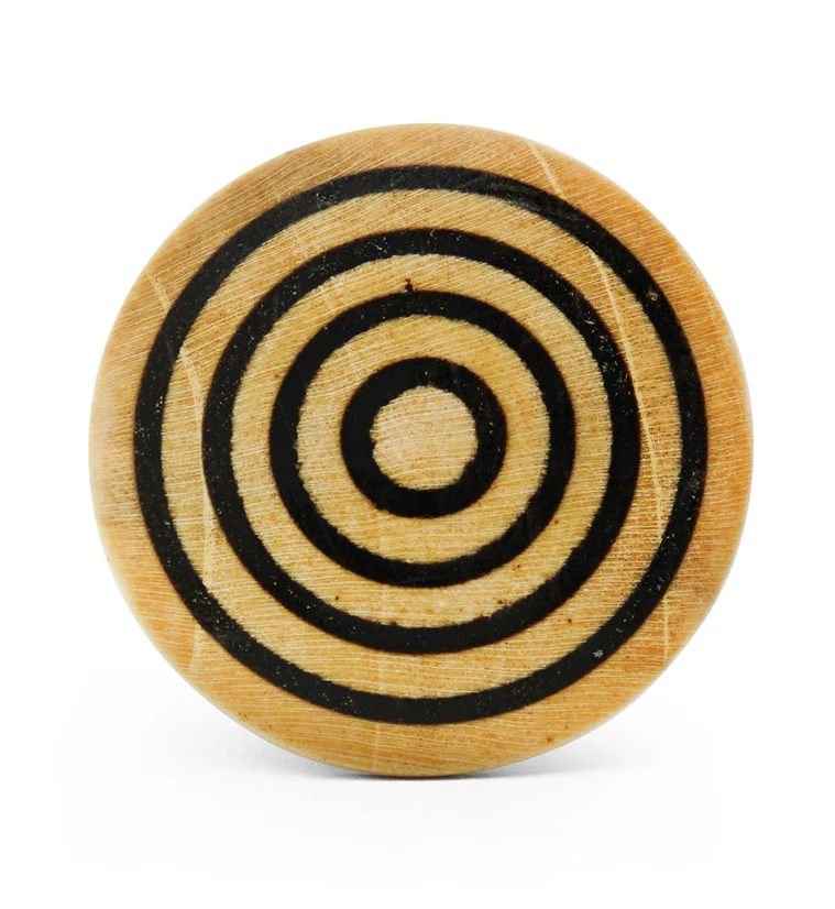 Single Flare Crocodile Wood Plugs with Triple Target Inlay - Mrs Treak
