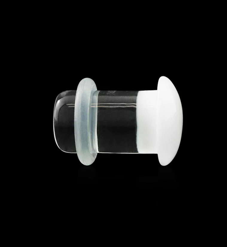 White Glass Plugs - Single Flare - Mrs Treak