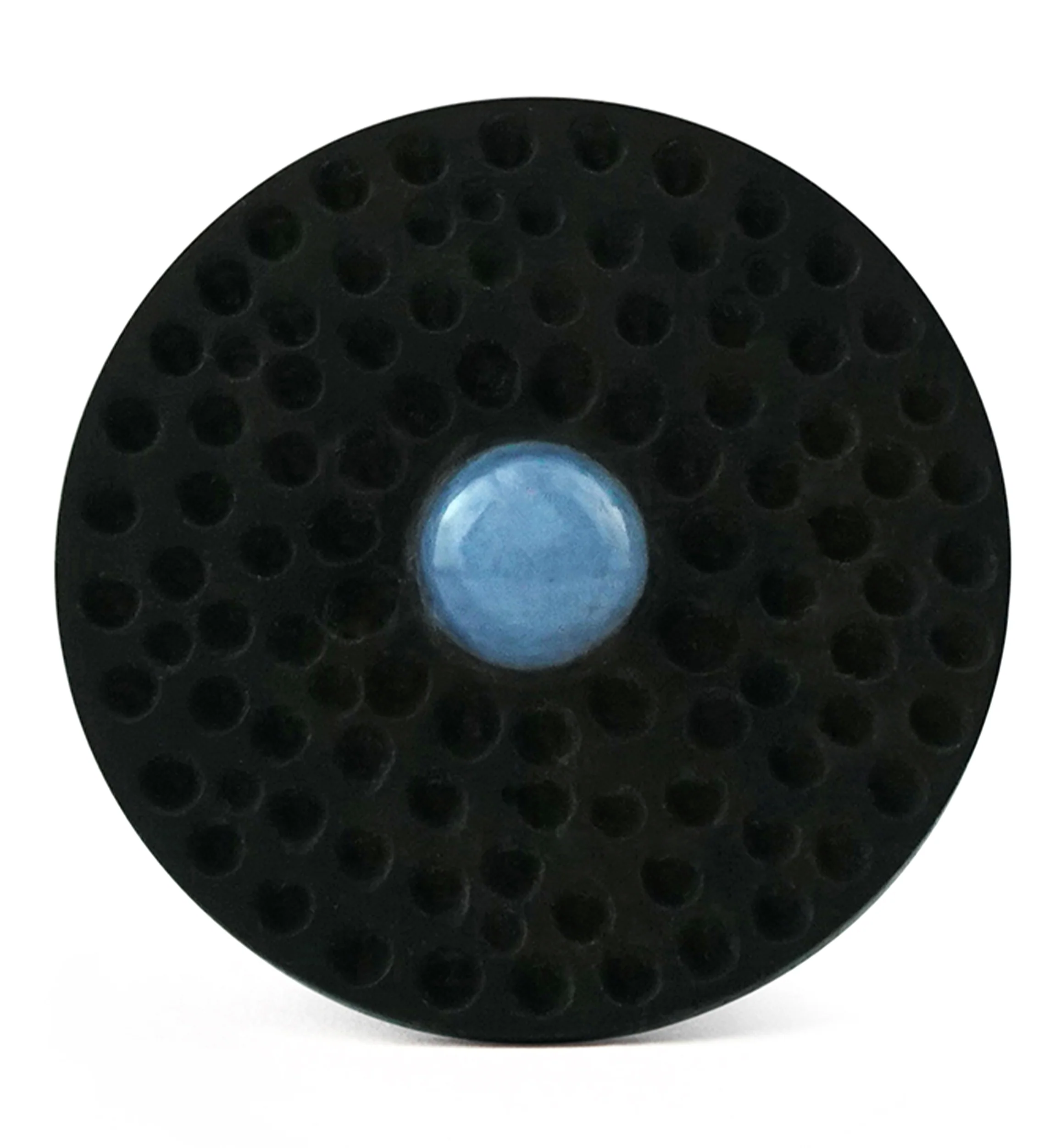 Hammered Blue Lace Agate Stone Areng Wood Mayan Flare Plugs - Mrs Treak