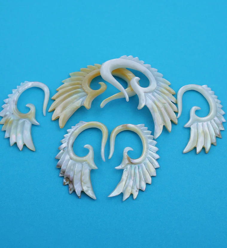 Angel Wing Mother of Pearl Hangers - Mrs Treak