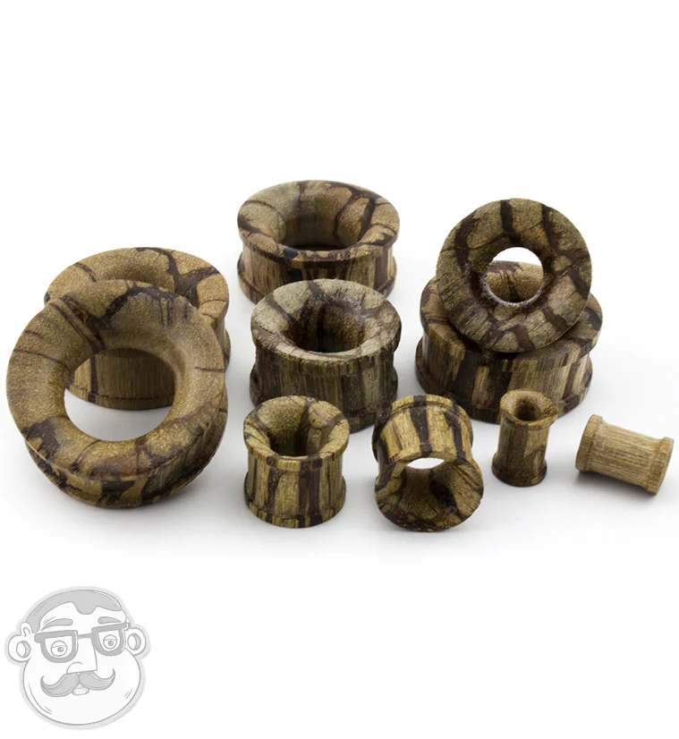 Batik Wood Concave Tunnel Plugs - Mrs Treak