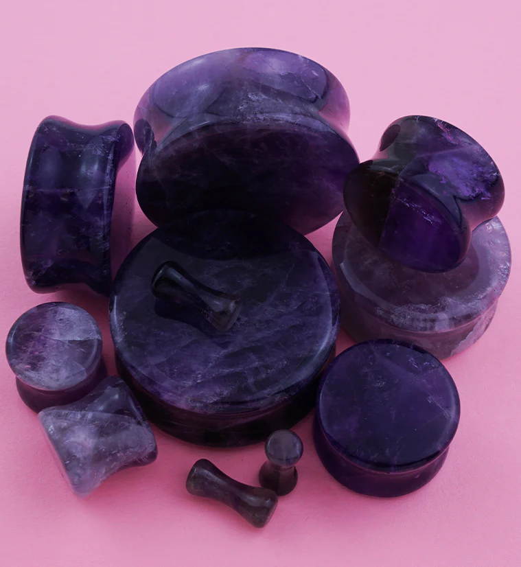 Amethyst Stone Plugs - Mrs Treak
