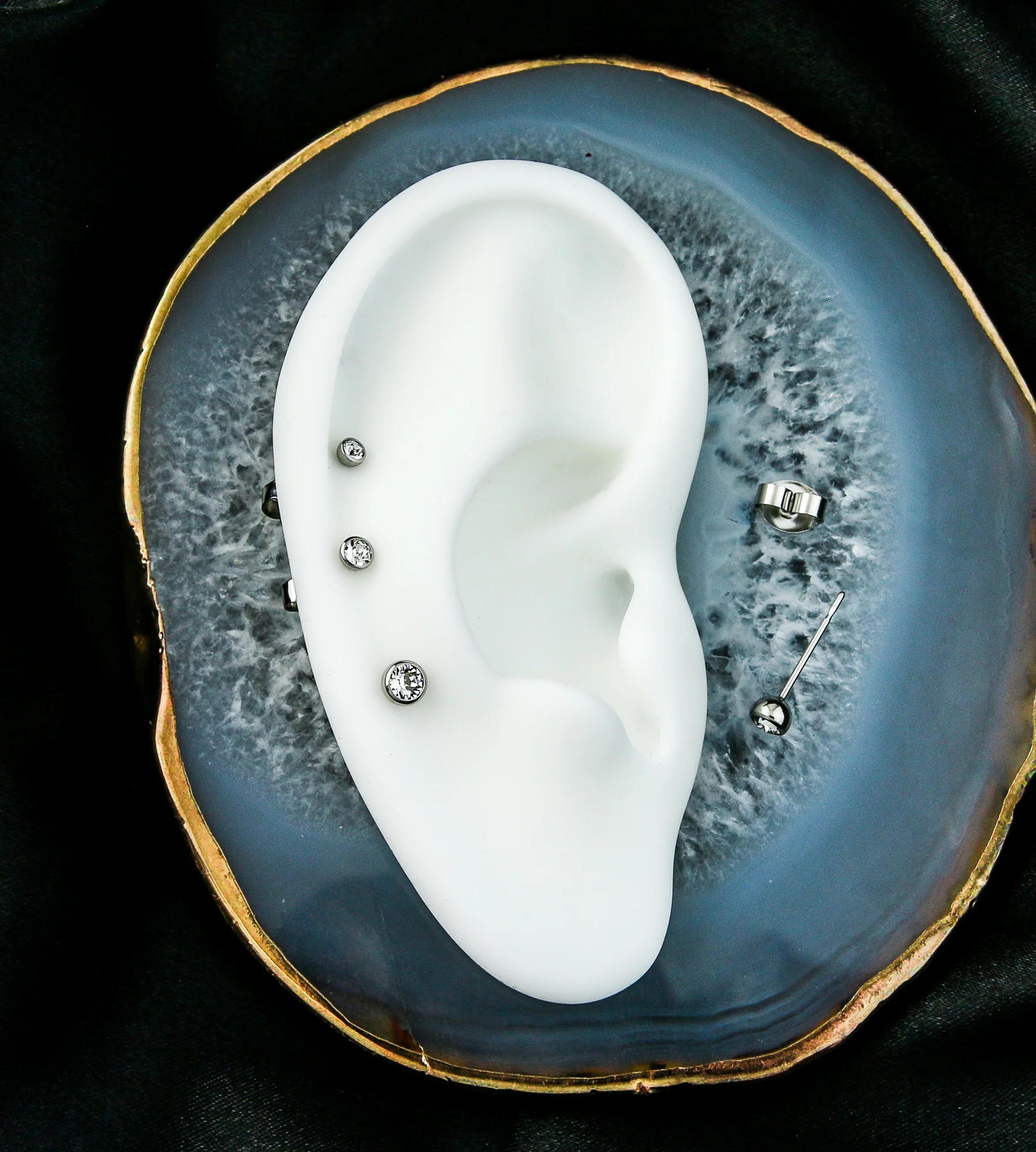 Clear Bezel CZ Stainless Steel Stud Earrings - Mrs Treak