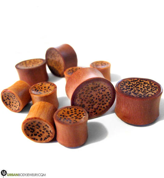 Saba Wood Plugs With Coconut Inlay - Mrs Treak