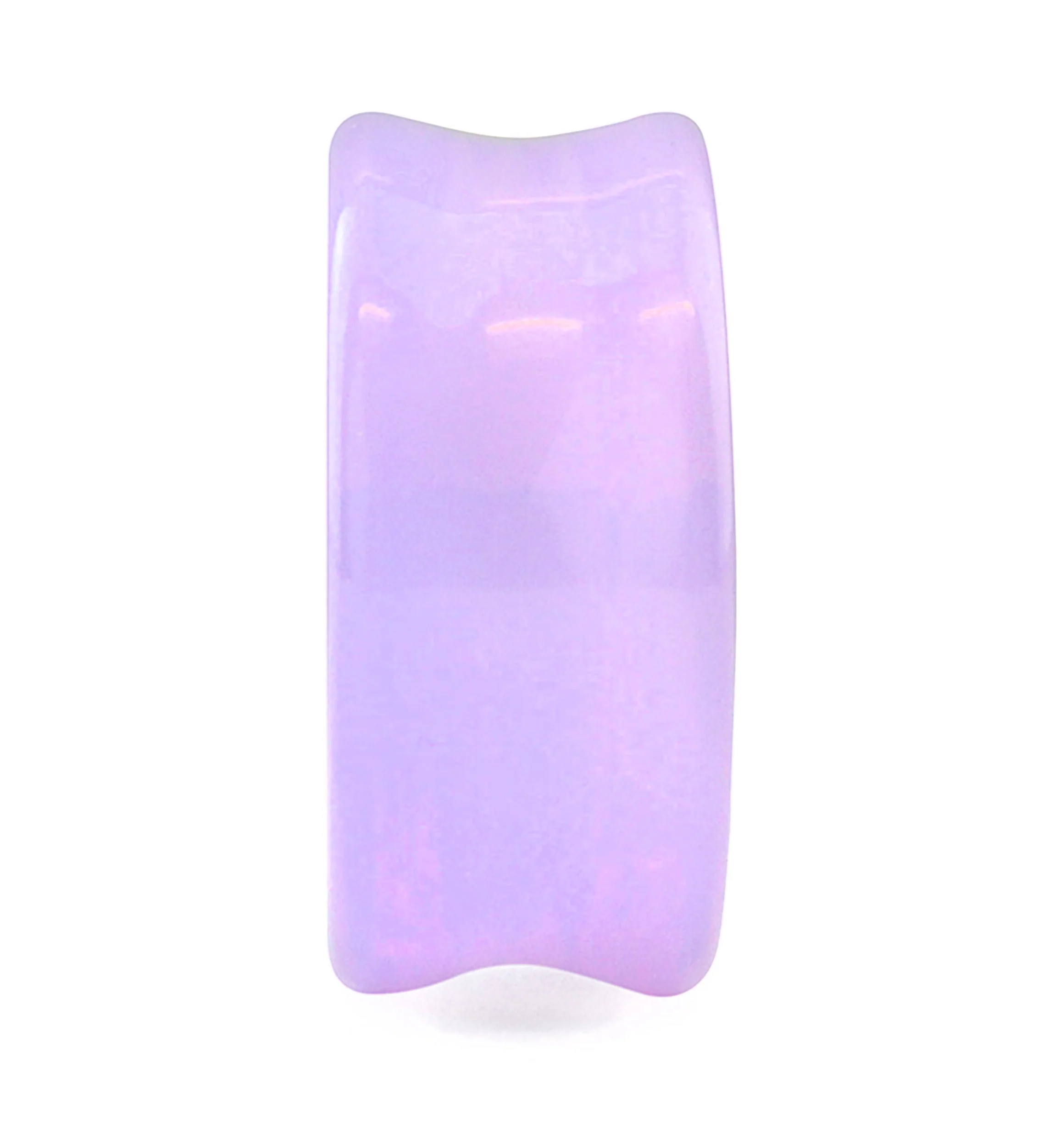 Lavender Opalite Glass Double Flare Plugs - Mrs Treak