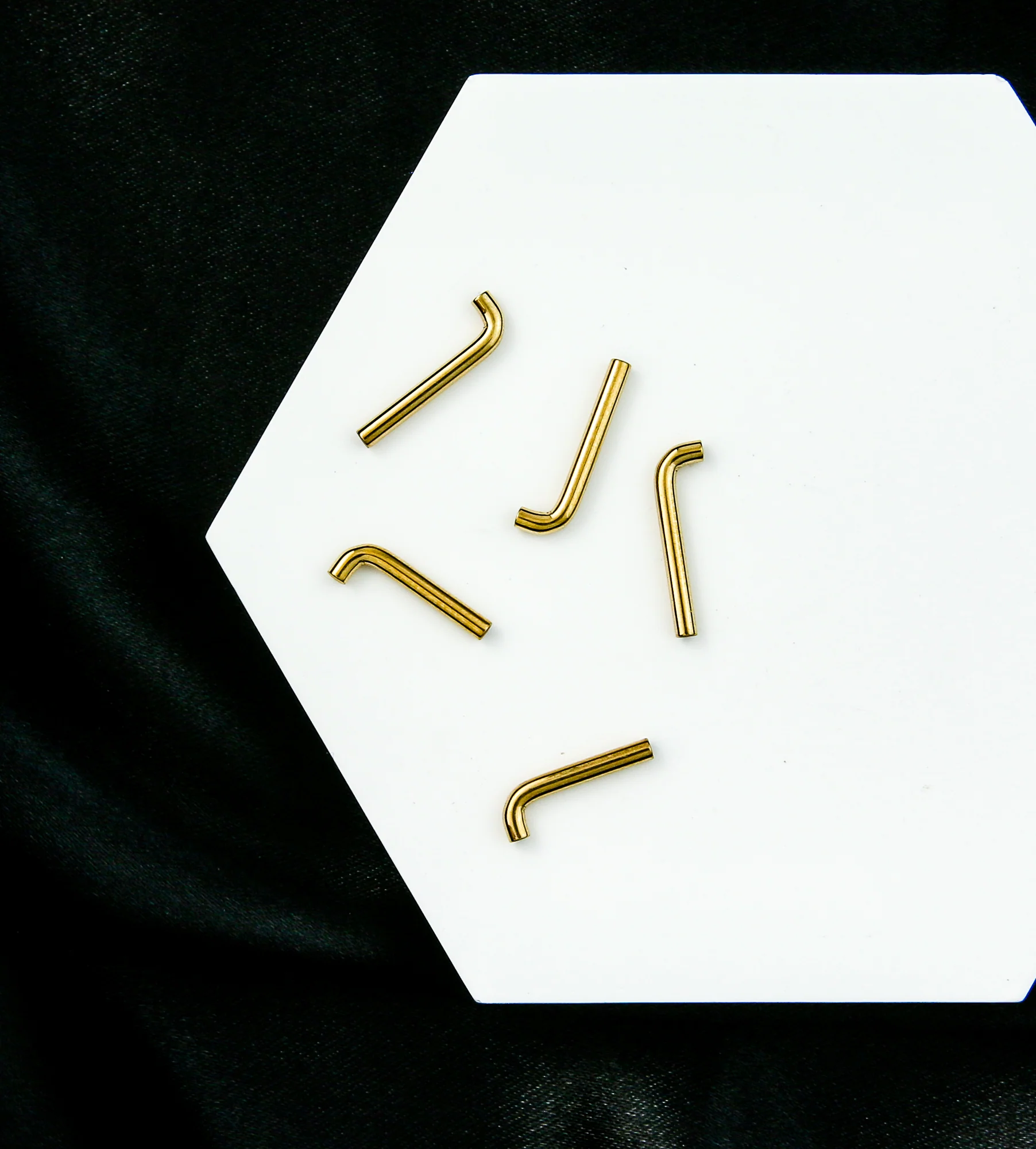 Gold PVD Vertical Clitoral Hood Internally Threaded Titanium Barbell (Barbell Only) - Mrs Treak