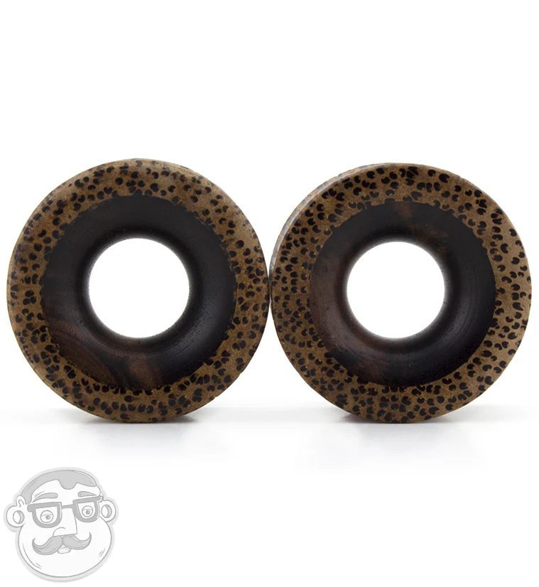 Concave Coconut Wood Tunnels With Areng Wood Inlay - Mrs Treak