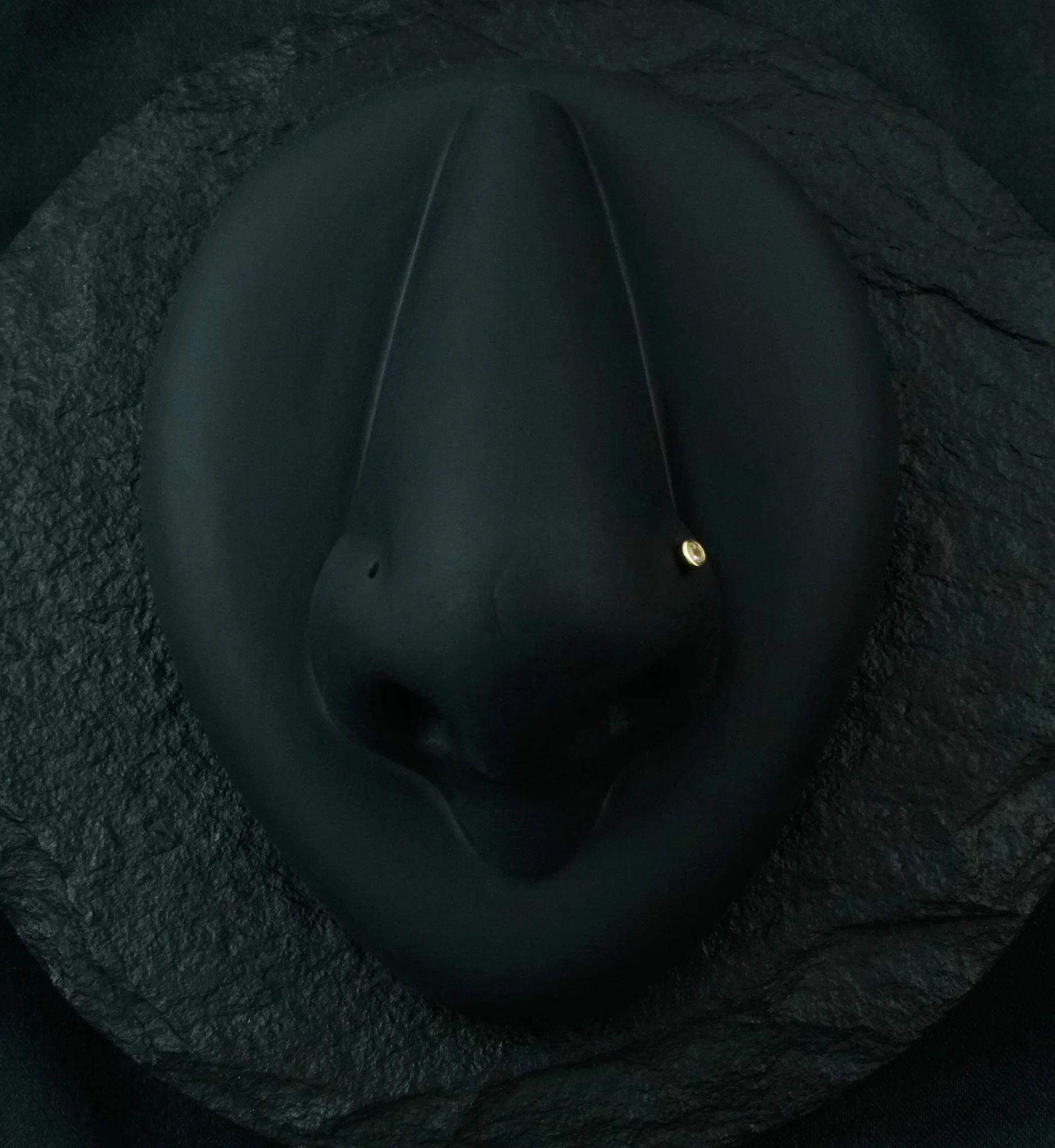 14kt Gold Bezel Set CZ Top Nosebone - Mrs Treak