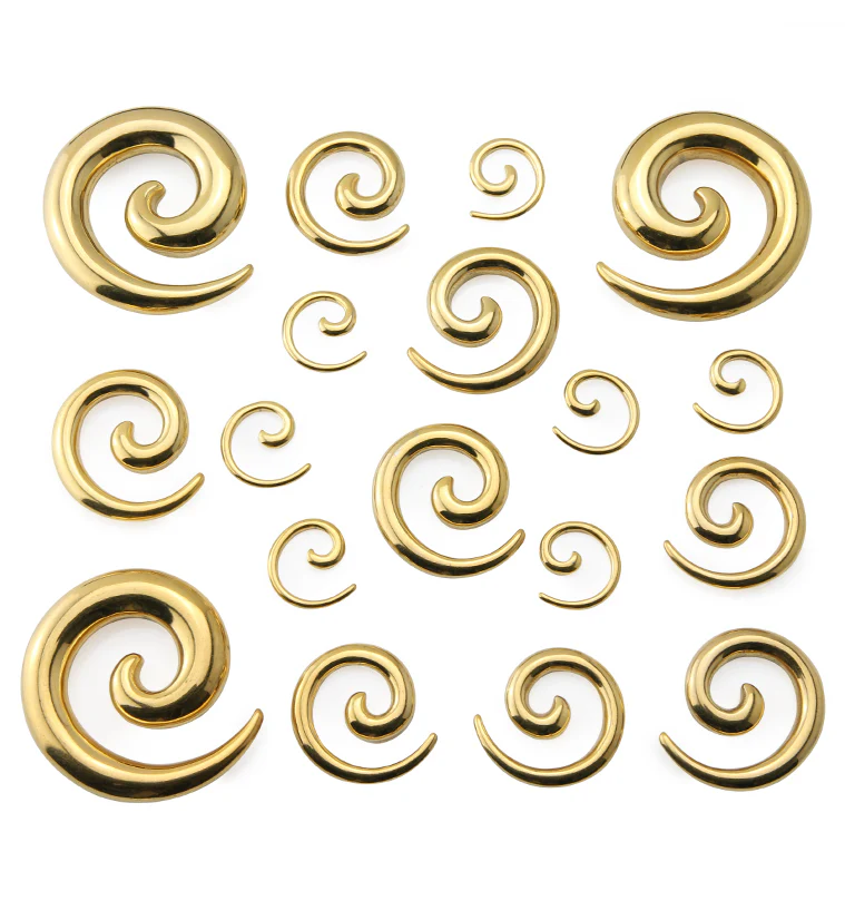 Gold PVD Steel Spirals - Mrs Treak