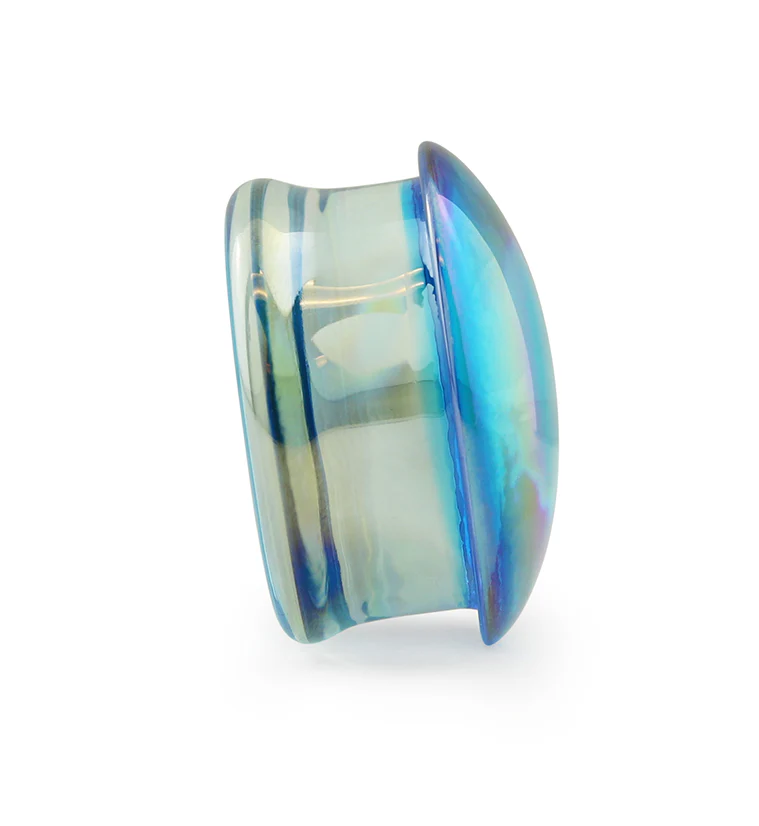 Blue Oil Splash Glass Plugs - Mrs Treak