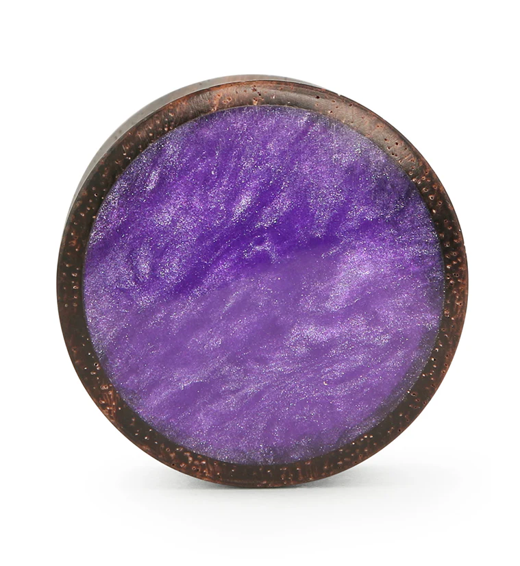 Sono Wood Plugs With Purple Resin Inlay - Mrs Treak