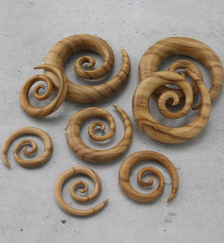 Olive Wooden Spirals - Mrs Treak