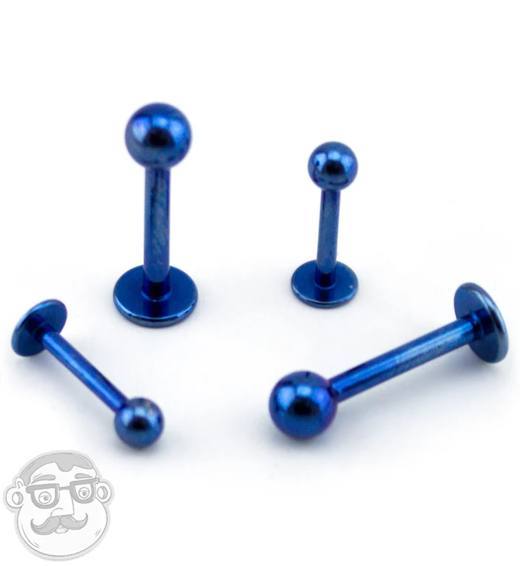 Blue PVD Plated Labret Post - Mrs Treak