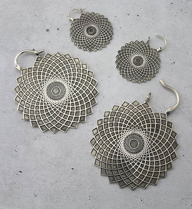 Silver Geometric Brass Ear Weights - Mrs Treak