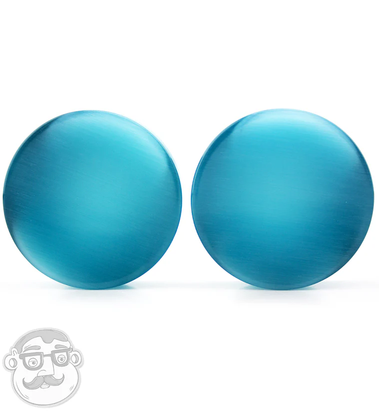 Turquoise Cat's Eye Glass Plugs - Mrs Treak