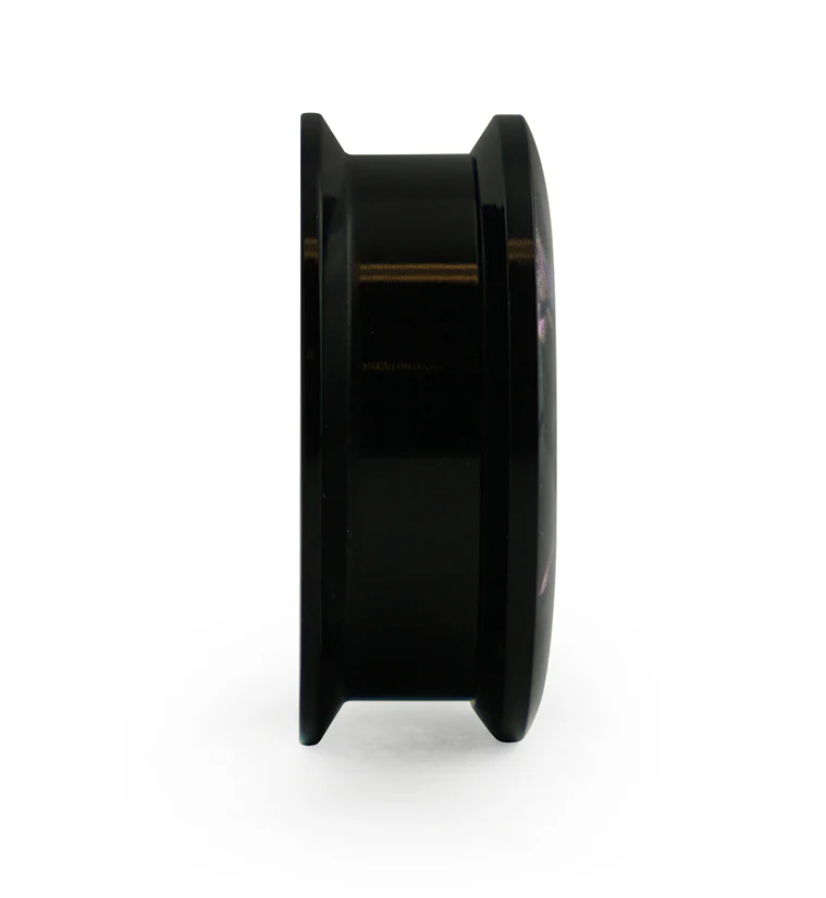 Black Plugs With Abalone Shell Inlay - Mrs Treak