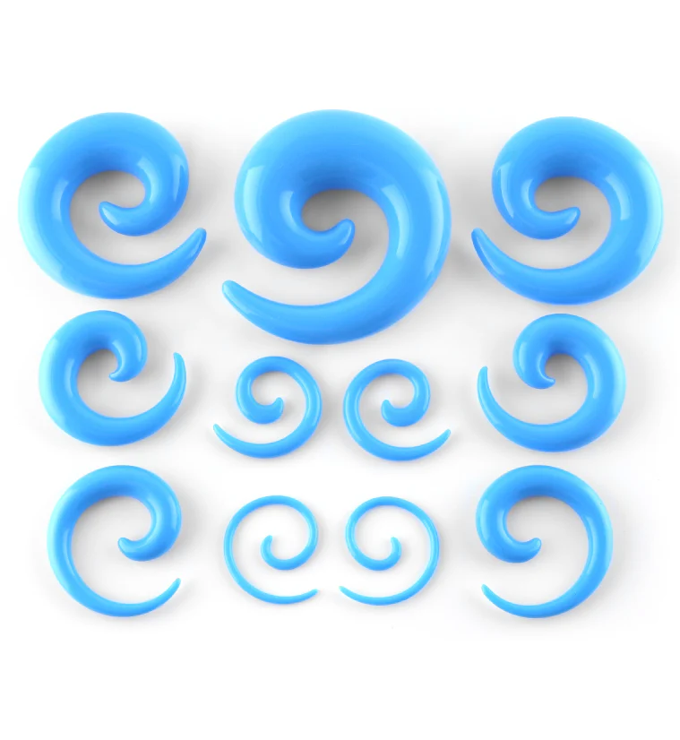 Light Blue Acrylic Spirals - Mrs Treak