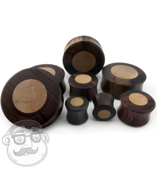 Sono Wood Plugs With Crocodile Wood Inlay - Mrs Treak