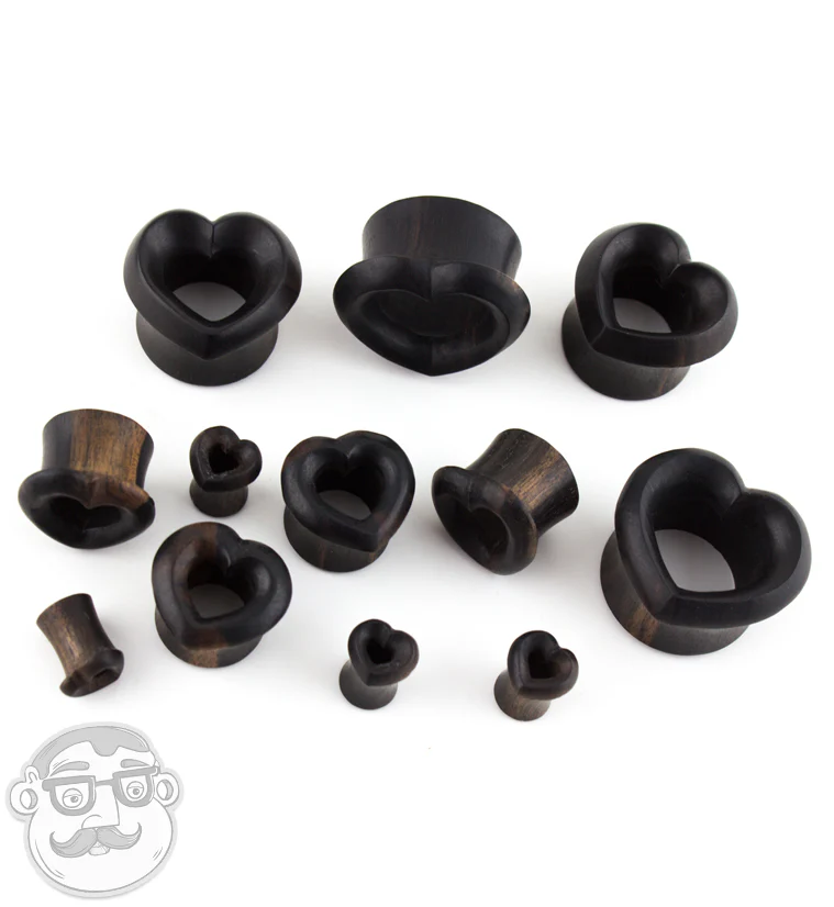 Heart Flare Areng Wood Tunnels - Mrs Treak