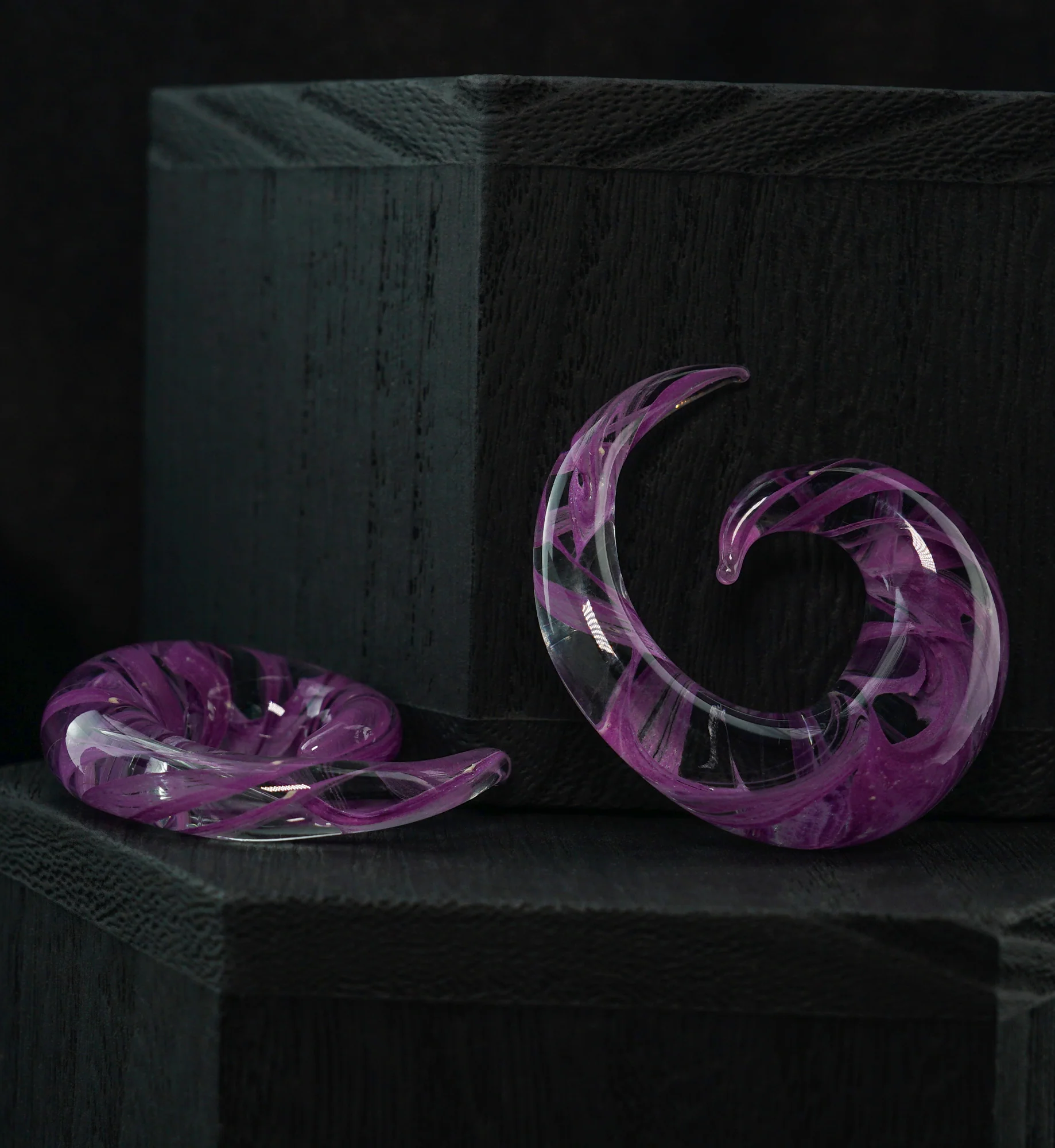 Purple Swirl Glass Spirals - Mrs Treak