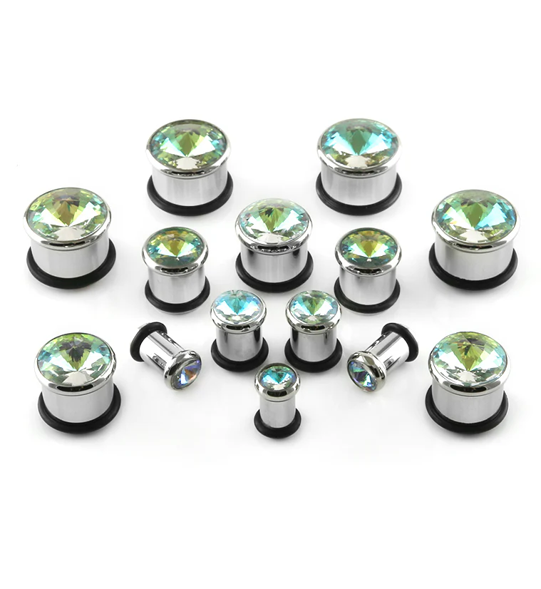 Green Aurora Single Flare Steel Plugs - Mrs Treak
