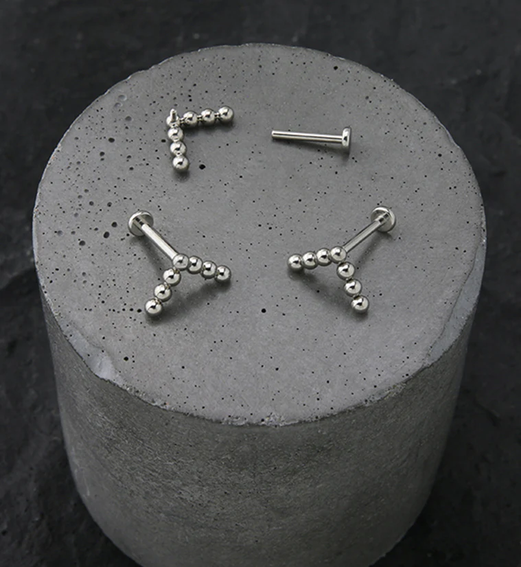 Point Beaded Titanium Internally Threaded Labret - Mrs Treak