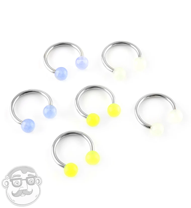 Glow in the Dark Stainless Steel Circular Barbell - Mrs Treak