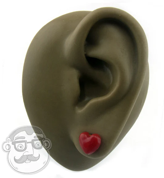 Red Heart Glass Plugs - Mrs Treak