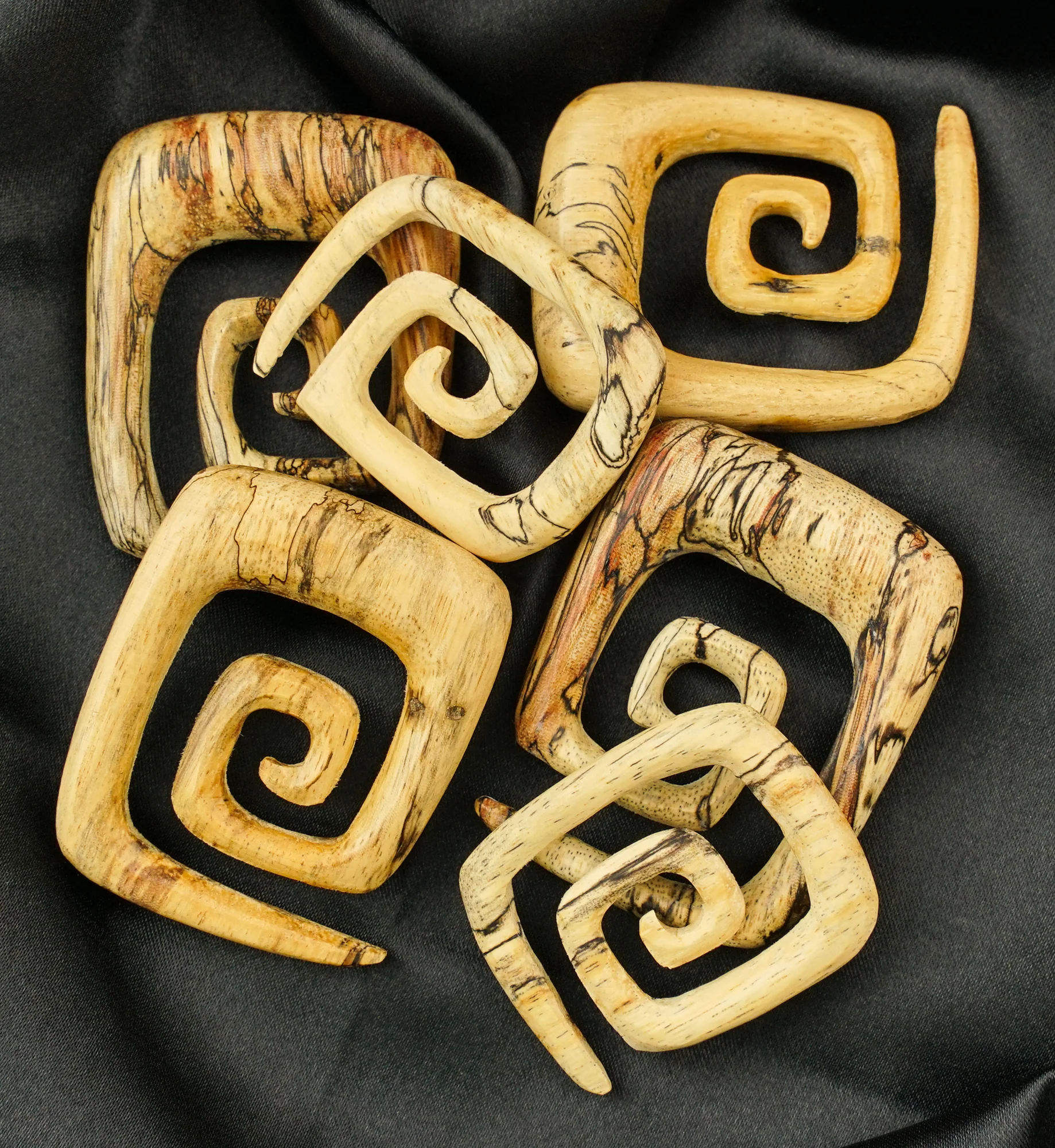 Tamarind Wood Square Spirals - Mrs Treak