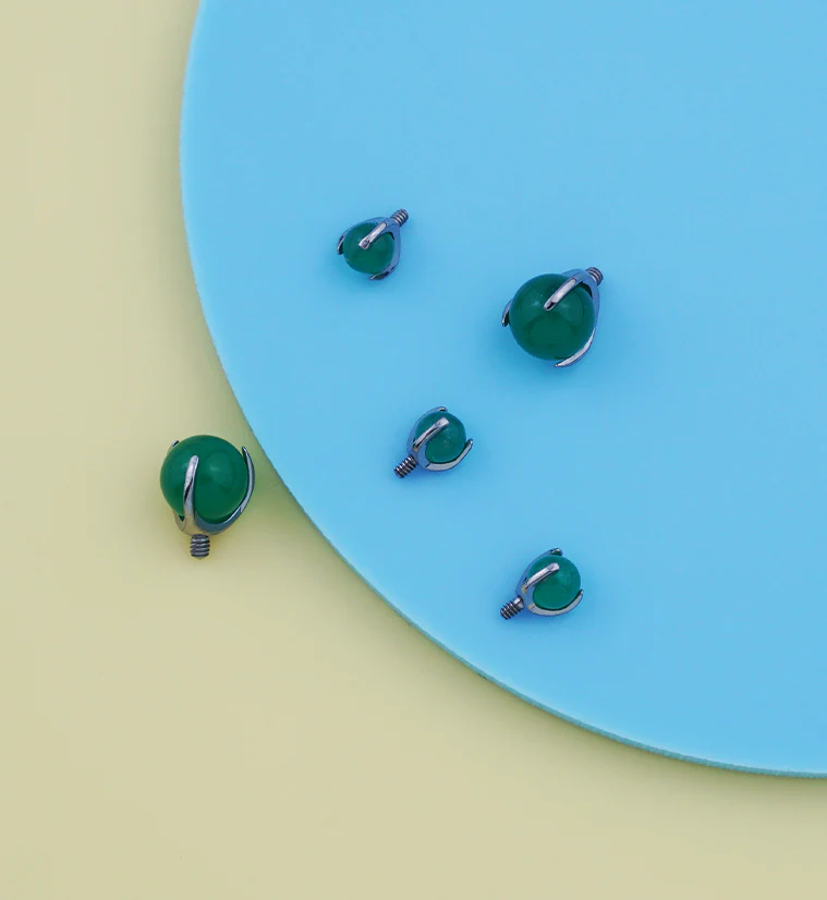 Claw Aventurine Stone Titanium Internally Threaded Top - Mrs Treak