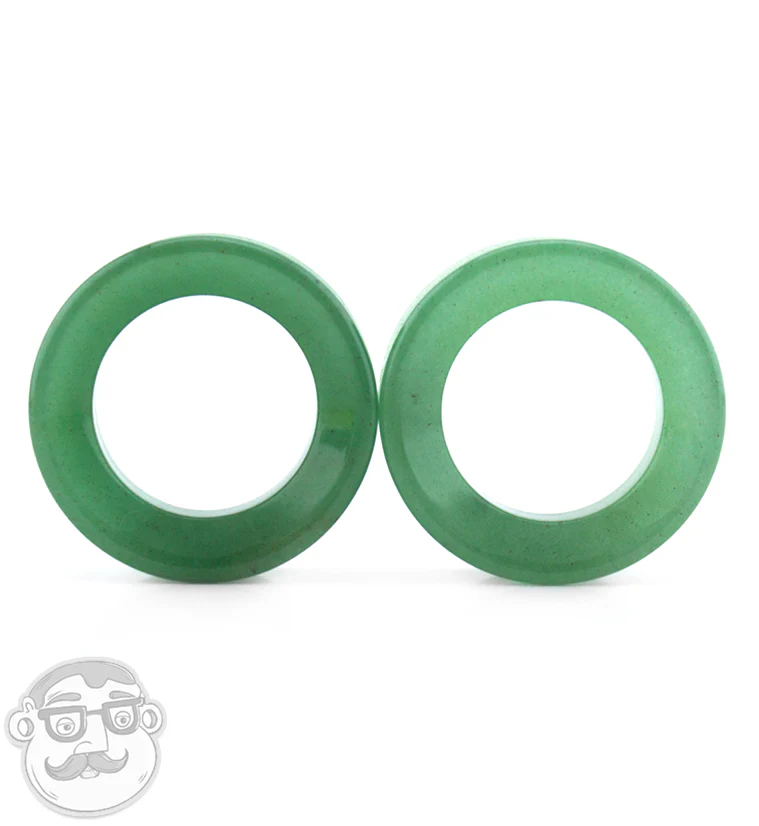 Aventurine Stone Double Flare Tunnels - Mrs Treak