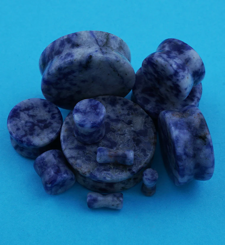 Blue Spot Jasper Stone Plugs - Mrs Treak