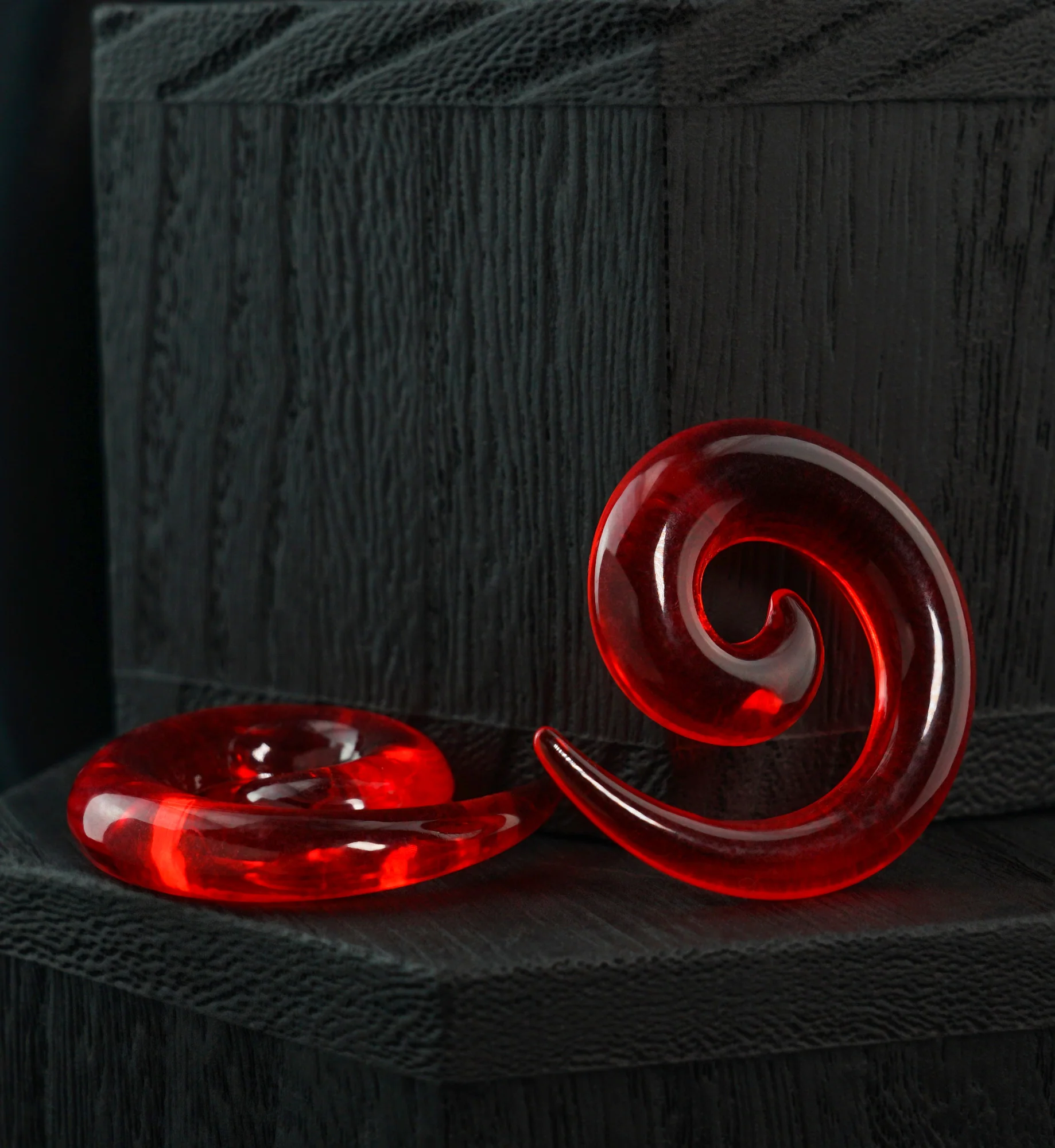 Acrylic UV Red Spirals - Mrs Treak