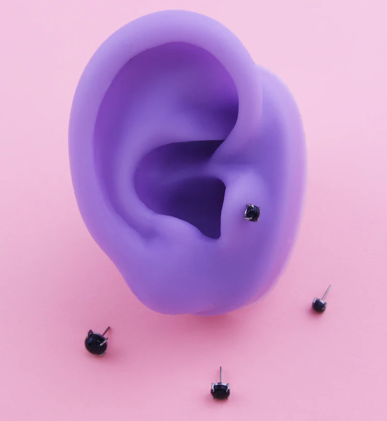 Prong Blue Sandstone Titanium Threadless Top - Mrs Treak