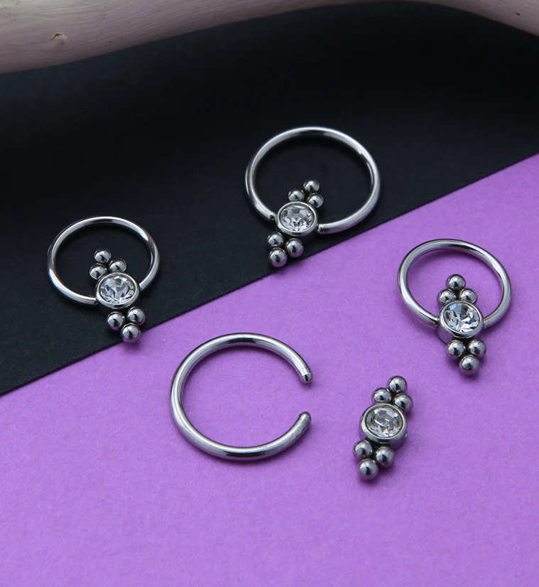 Ornate CZ Captive Ring - Mrs Treak