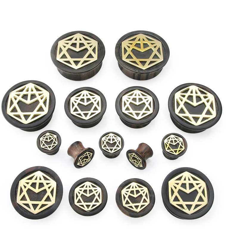 Alchemy Brass Areng Wood Mayan Flare Plugs - Mrs Treak