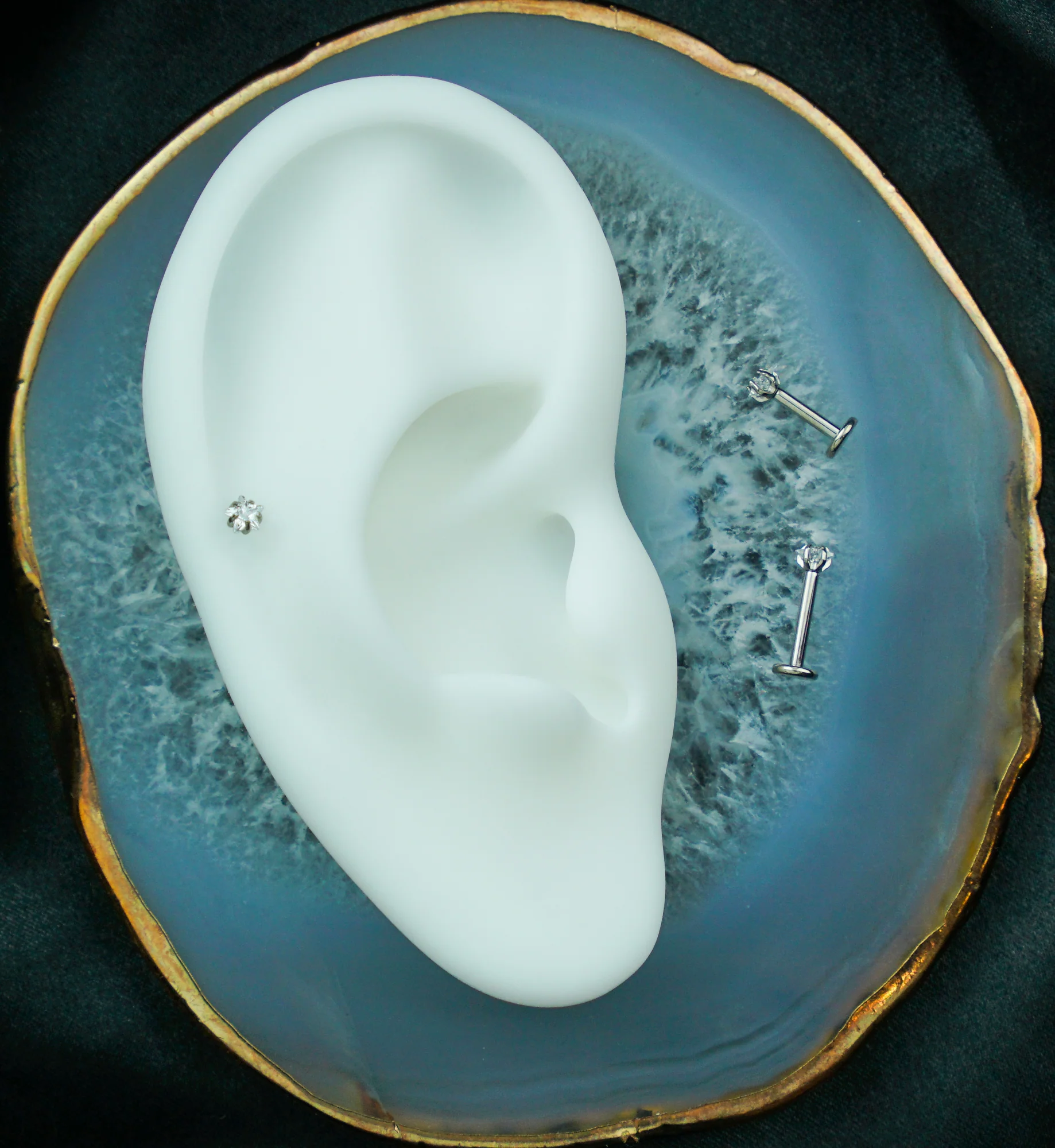 Prong Star Clear CZ Internally Threaded Titanium Labret - Mrs Treak