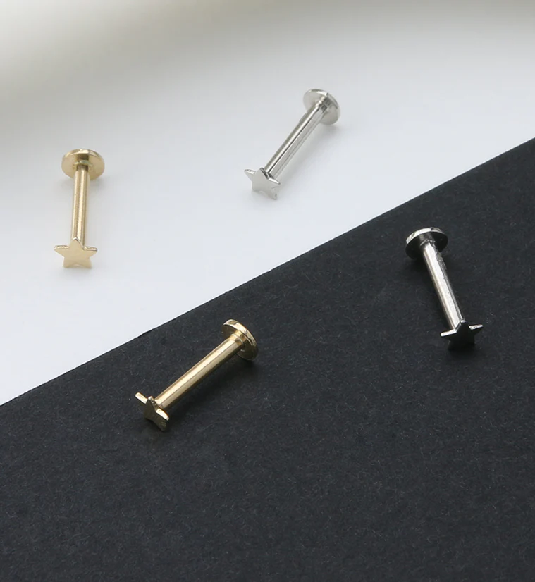 14kt Gold Star Labret - Mrs Treak