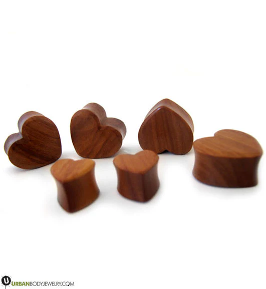 Heart Shaped Wooden Plugs - Mrs Treak