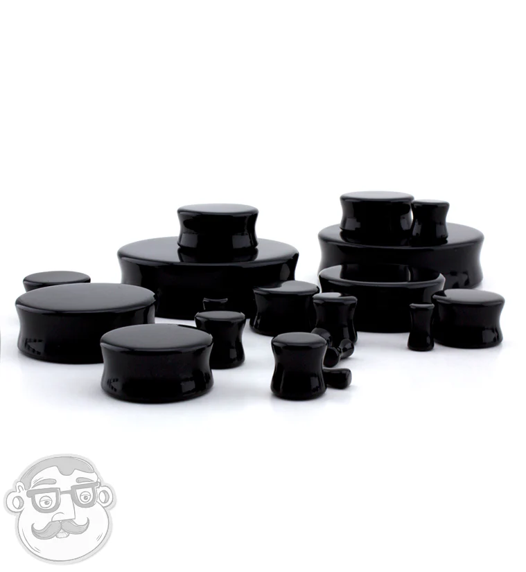 Black Obsidian Stone Plugs - Mrs Treak