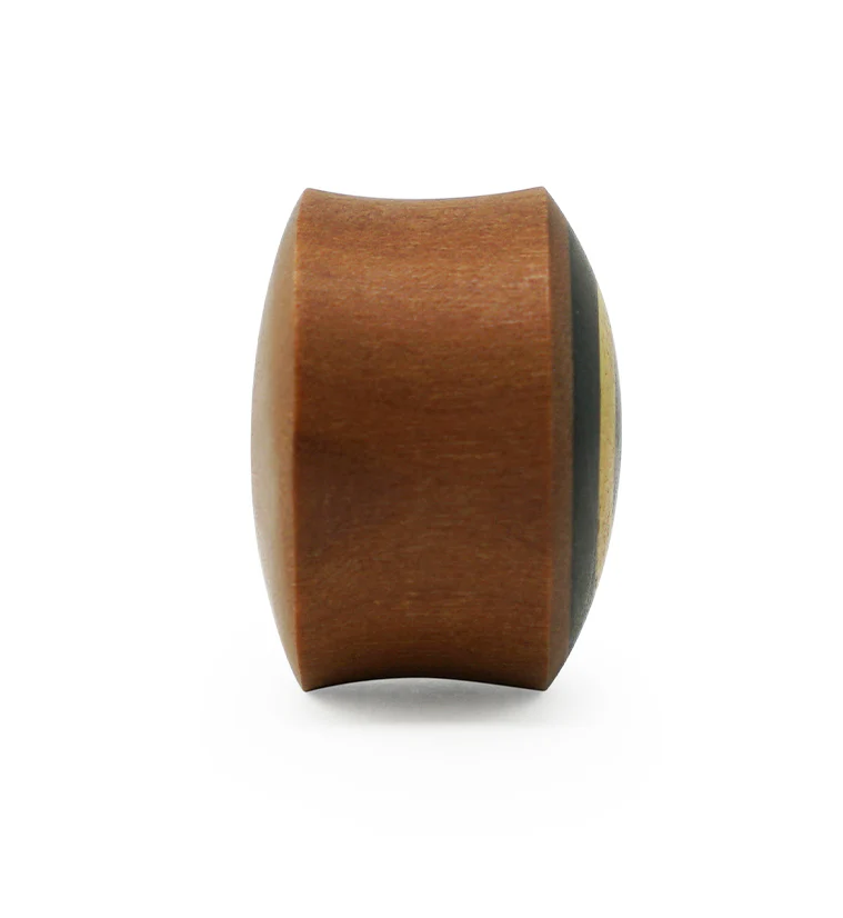 Saba Wood Plugs with Target Arang Wood Inlay - Mrs Treak