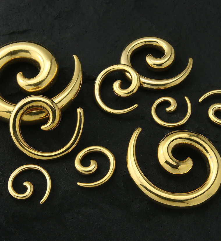 Gold PVD Steel Spirals - Mrs Treak