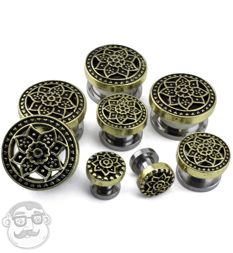 Golden Lotus Top Stainless Steel Plugs - Mrs Treak