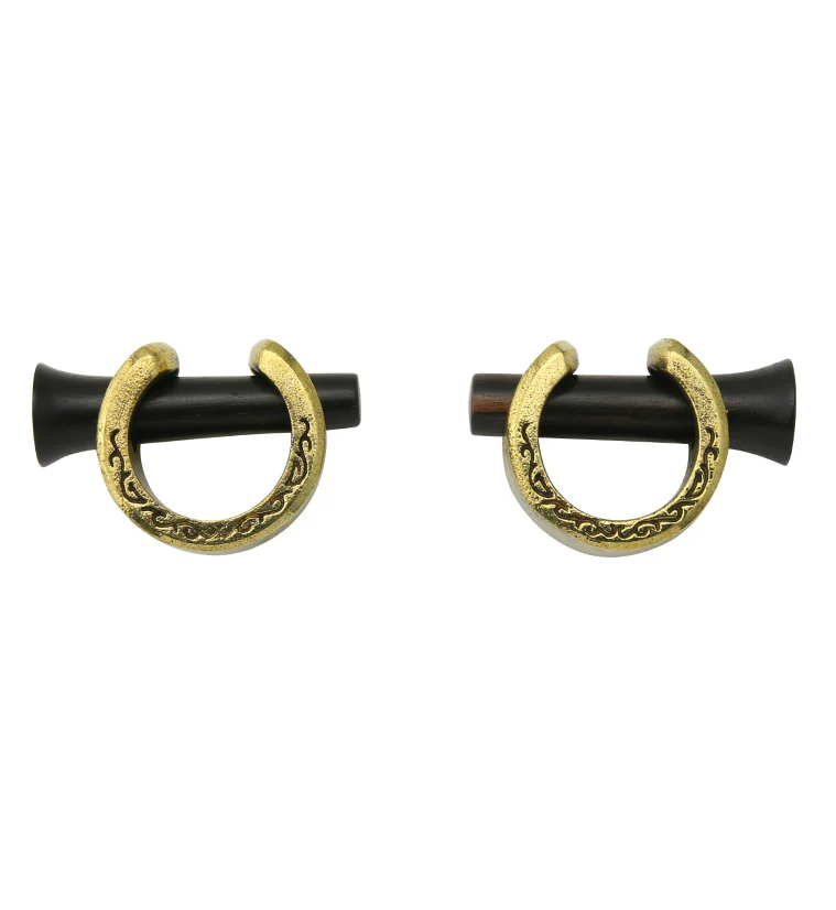 Areng Wood X Brass Cuff Plugs - Mrs Treak