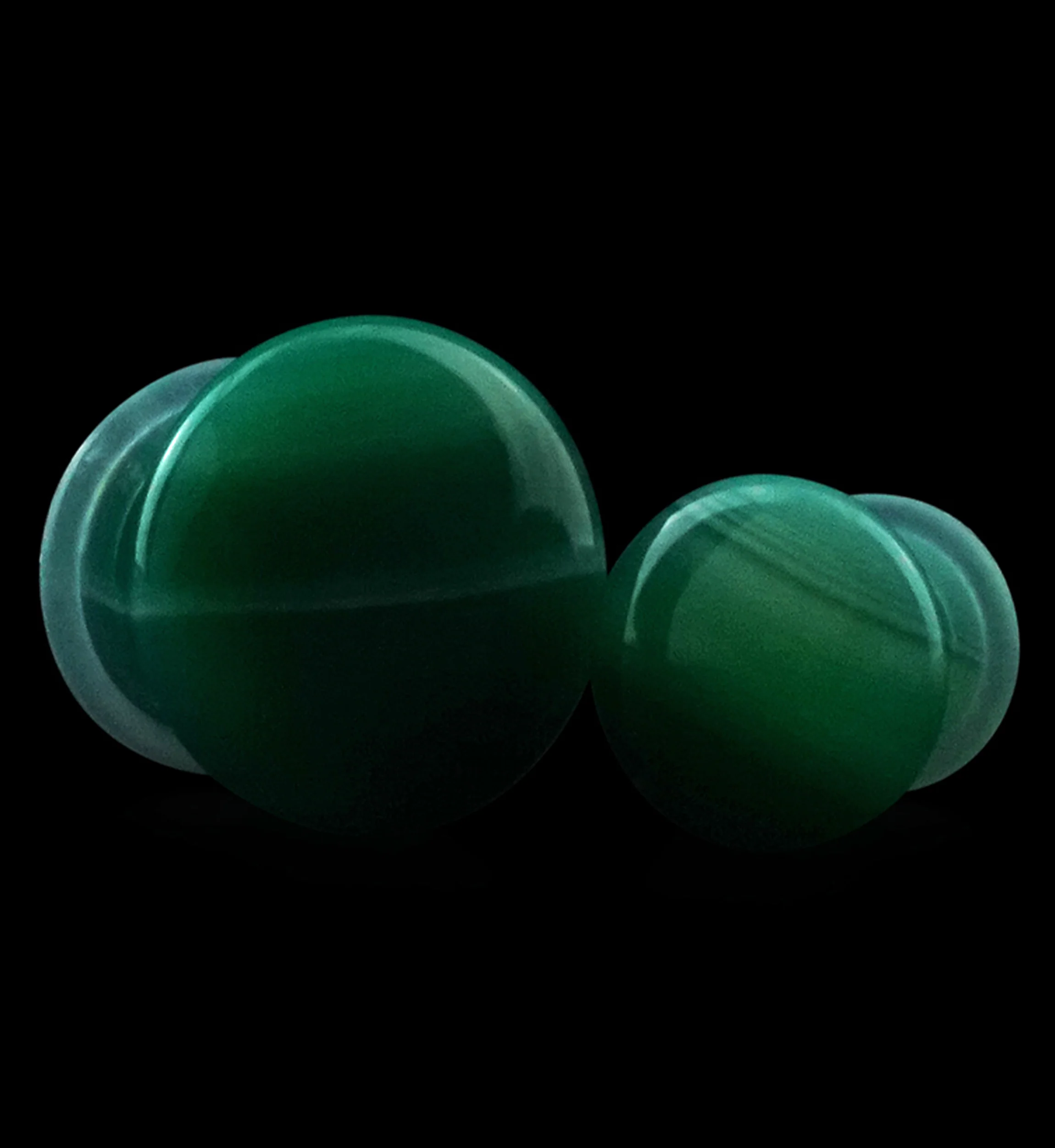 Green Line Agate Stone Plugs - Single Flare - Mrs Treak