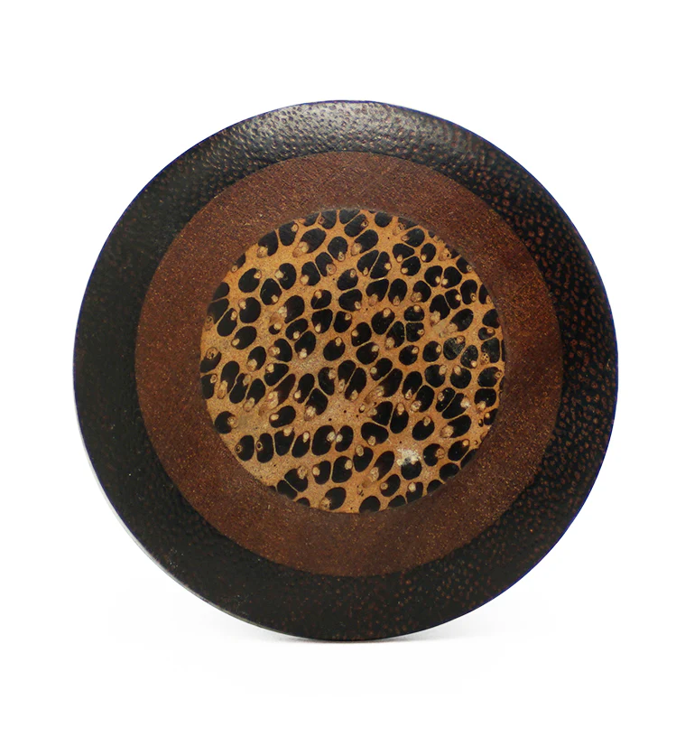 Single Flare Dark Tamarind Wood Plugs with Saba & Coconut Inlay - Mrs Treak