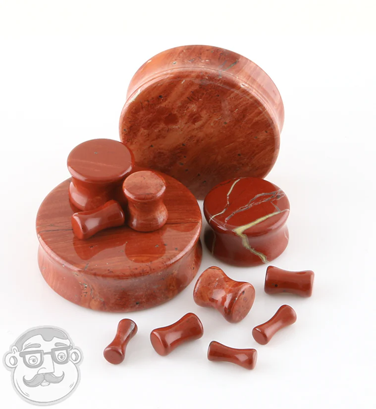 Red Jasper Stone Plugs - Mrs Treak
