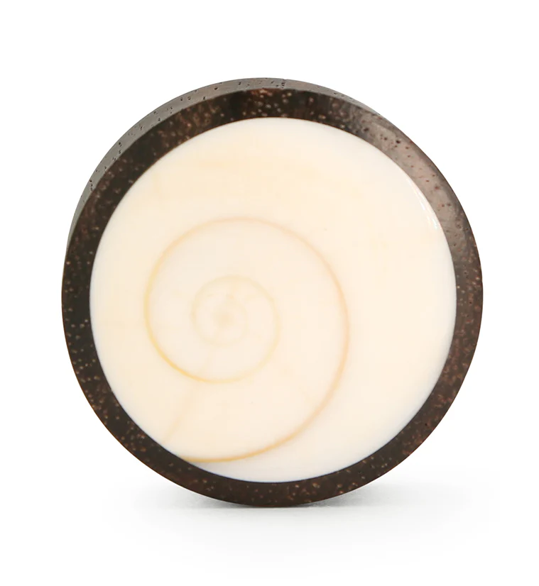 Spiral Sea Shell Inlay Wood Plugs - Mrs Treak