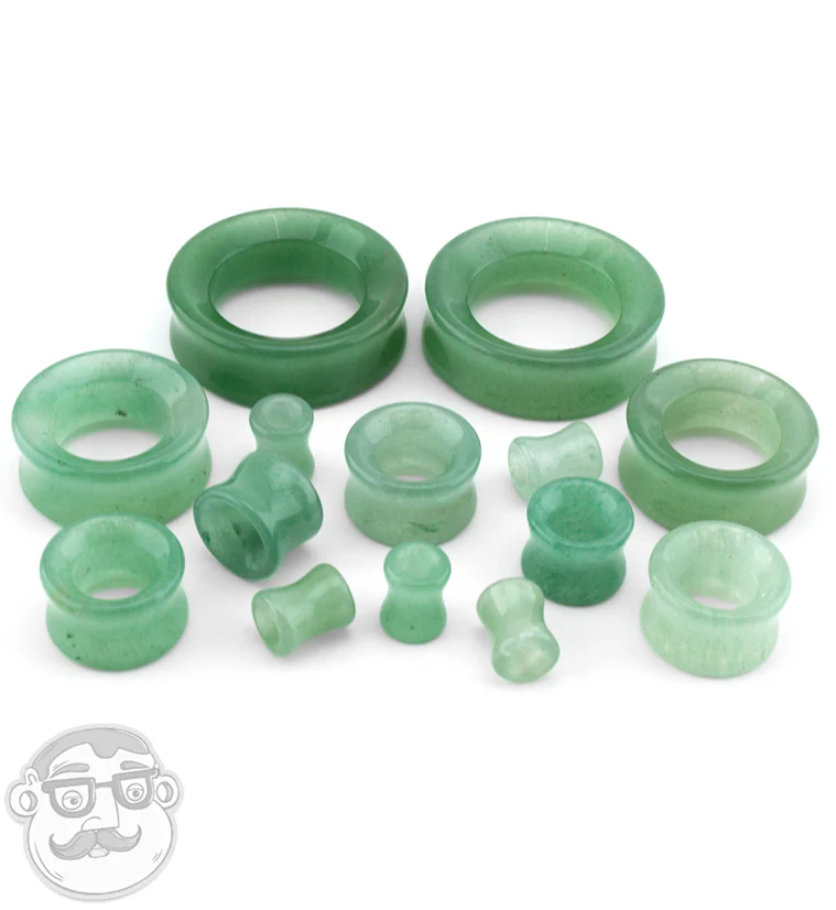 Aventurine Stone Double Flare Tunnels - Mrs Treak